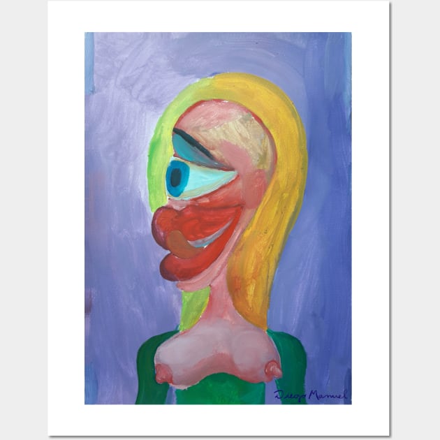 blonde cubist girl 4 Wall Art by diegomanuel